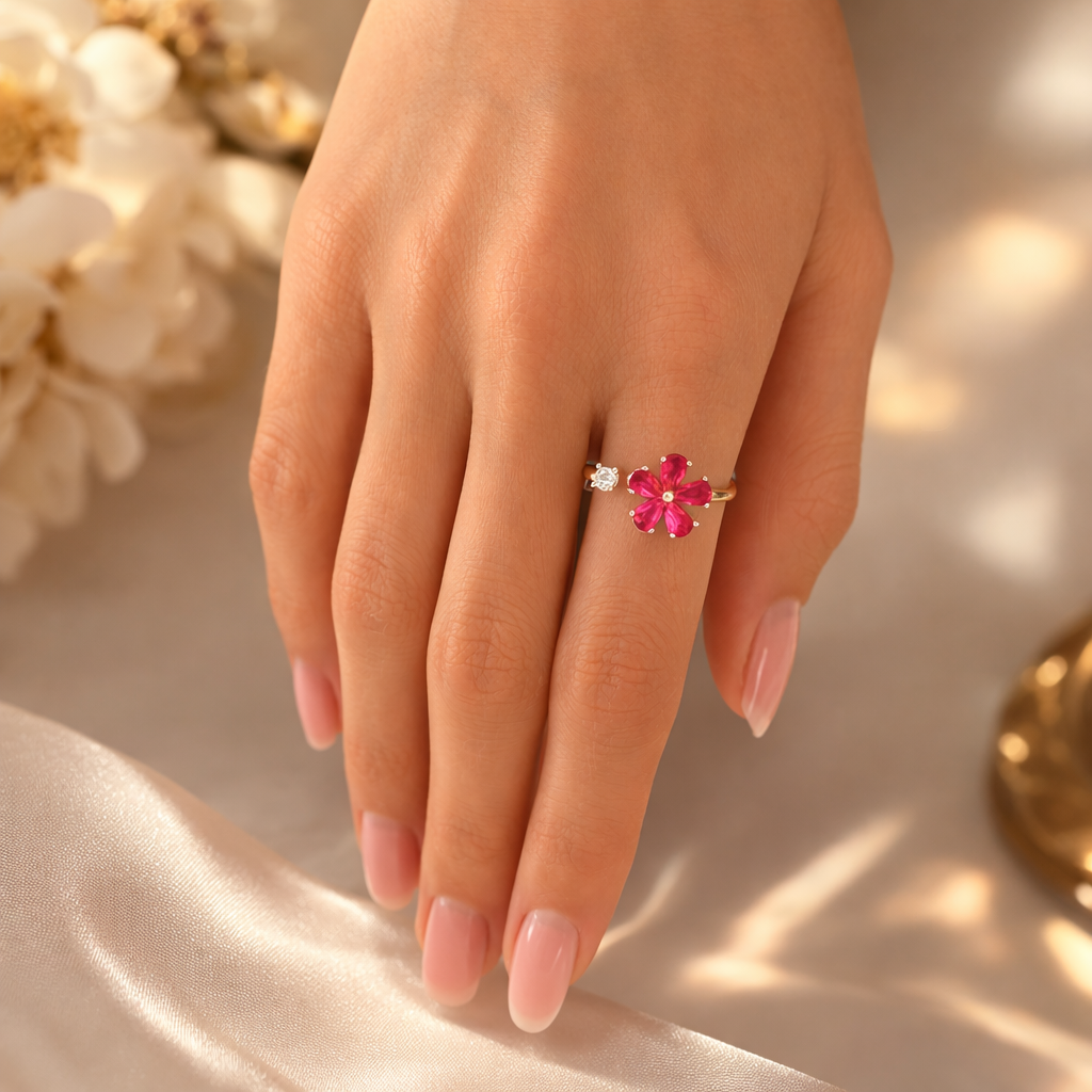 Blumen Kristall Ring 🌸