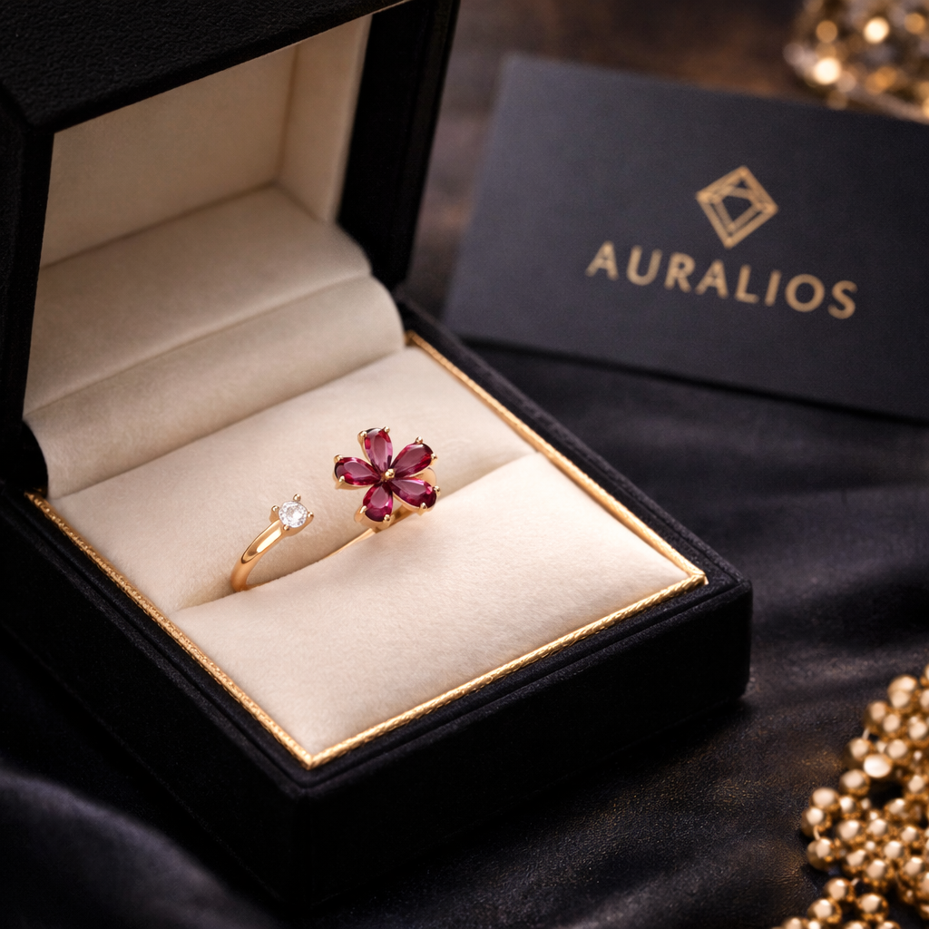 Blumen Kristall Ring 🌸